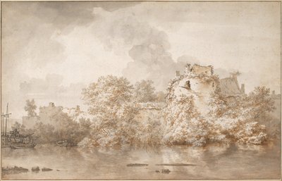 River Landscape near Montfoort, c. 1655 by Nicolaes Pietersz. Berchem